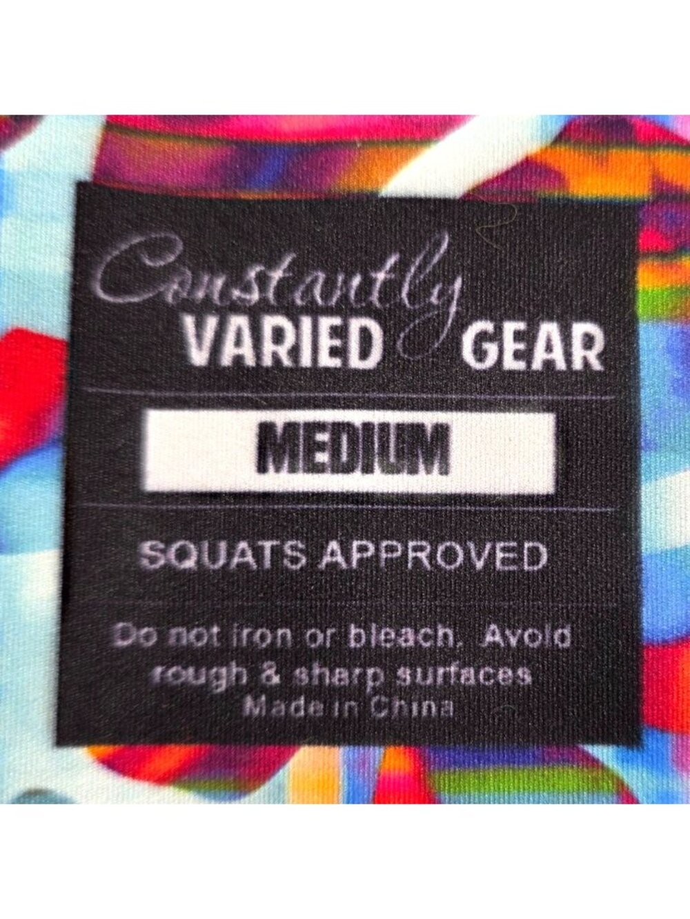 CVG Shorts Rainbow Giraffe Animal Exotic Activewear Workout Medium Womens - Picture 2 of 5